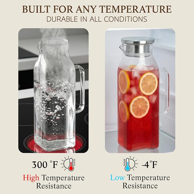 2 Pack Square Glass Pitcher - Image 6