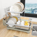 2-Tier Dish Drying Rack for Kitchen Counter, 304 Stainless Steel Dish Rack by HOMEAILIE