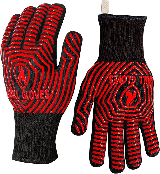 QUWIN BBQ Gloves, BBQ Accessories 1472℉ Extreme Heat Resistant, Grilling Gloves by QUWIN