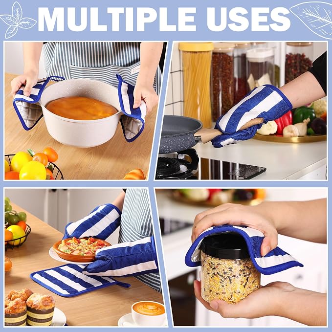 Reallnaive Oven Mitts and Pot Holders 4 Pcs Set - Image 7