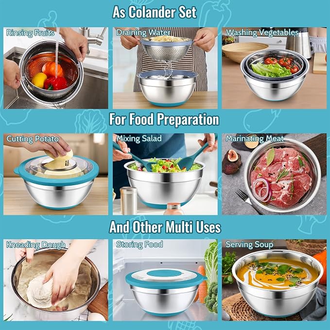 P&P CHEF 4-In-1 Stainless Steel Colander - Image 7