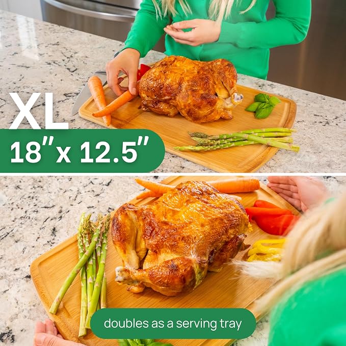 FSC-Certified Extra Large Bamboo Cutting Board Featuring 18 Inch Glue-Free - Image 2