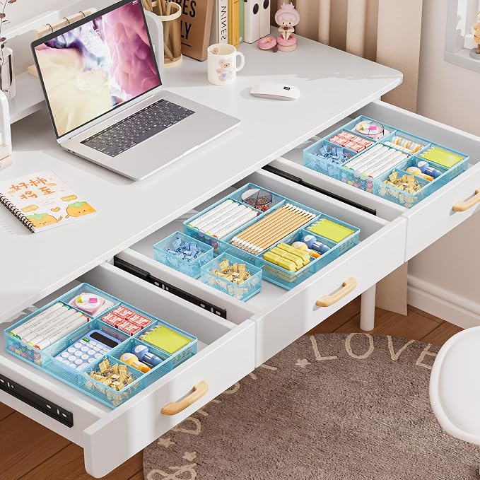Marbrasse 3 Packs Desk Drawer Organizers, Metal Mesh Dividers - Image 5