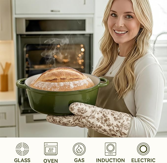 Oval Dutch Oven for Bread Baking, 4.5 Quart Non Stick Enameled Cast Iron Dutch - Image 6