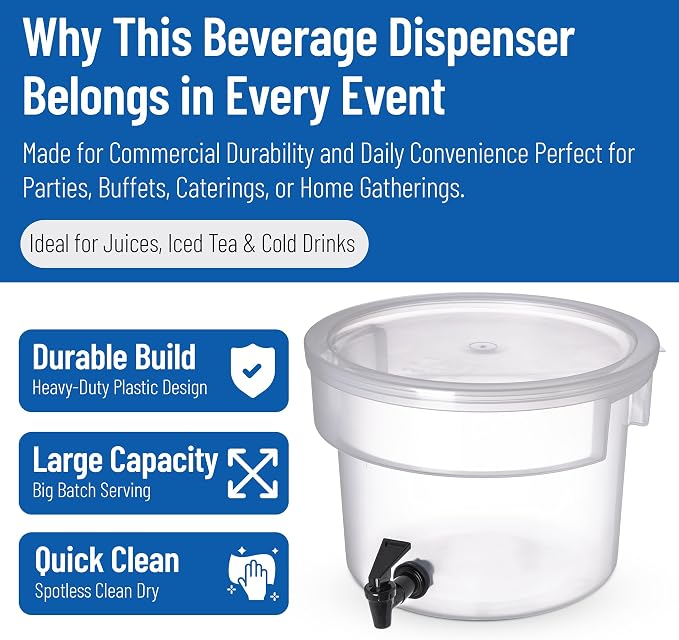 Carlisle FoodService Products Round Beverage Dispenser Drink Dispenser - Image 3