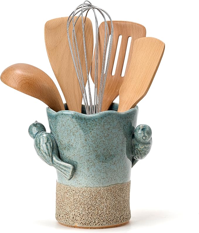 6.38“H Utensil Holder for Kitchen Counter, Modern Farmhouse Cooking Utensil - Image 9
