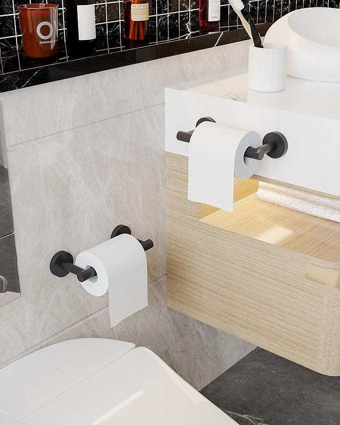 RARXTR Matte Black 2 Pack Toilet Paper Holder SUS304 Stainless Steel Double - Image 3
