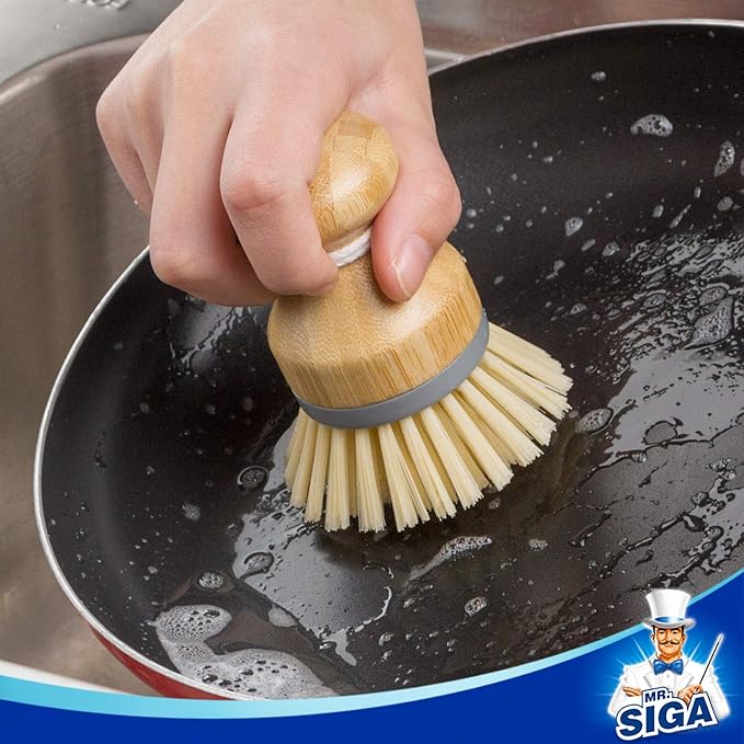 MR.SIGA Bamboo Palm Brush, Scrub Brush - Image 3