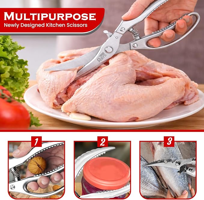 Heavy Duty Poultry Shears – Professional Stainless Steel Kitchen Scissors - Image 4