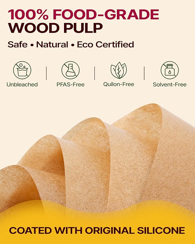 Katbite 200 Pcs Parchment Paper, 8 x 8 Inch Unbleached Baking Paper, Oil - Image 5