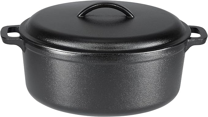 Amazon Basics Pre-Seasoned Cast Iron Dutch Oven Pot by AmazonBasics
