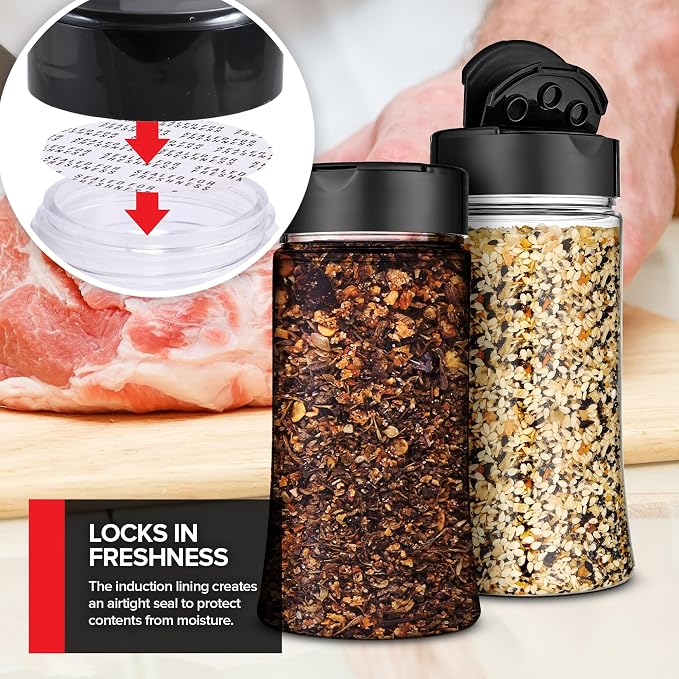 12 Pack 9.5 oz Plastic Spice Jars, Empty Seasoning Containers - Image 6
