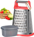 Ourokhome Cheese Grater with Handle, Stainless Steel Box Grater, 4 Side Kitchen by Ourokhome