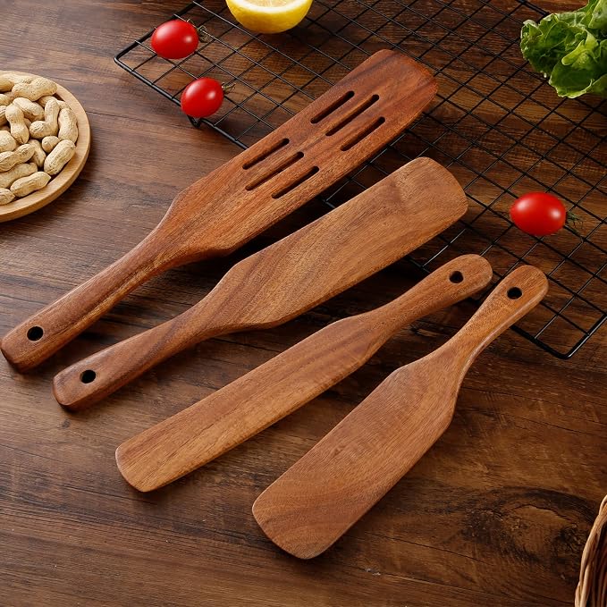 Wooden Spoons for Cooking 11Pcs Natural Acacia Wooden Kitchen Utensil Set - Image 7