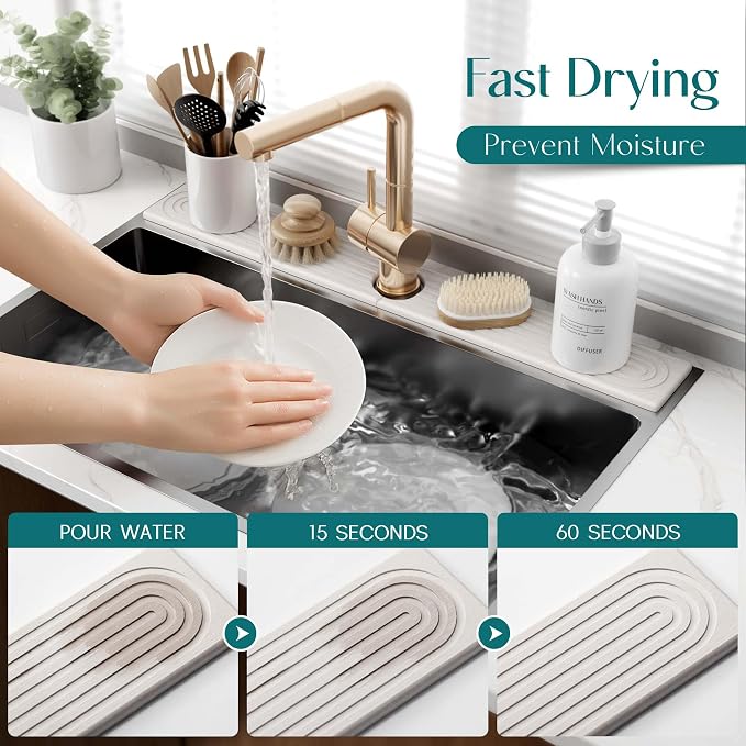 eormoe 30 Inch Faucet Mat for Kitchen Sink - Image 3