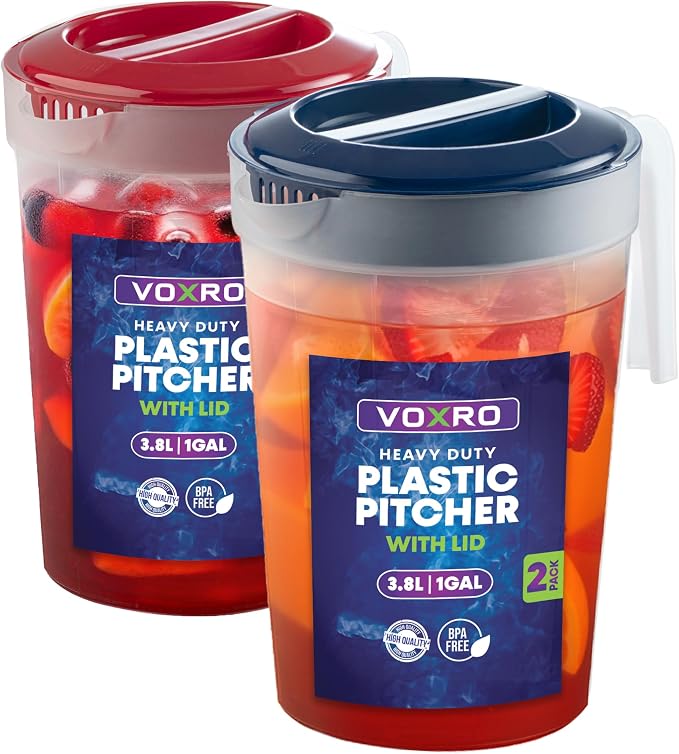 2-Pack 1-Gallon Plastic Pitchers by Unknown