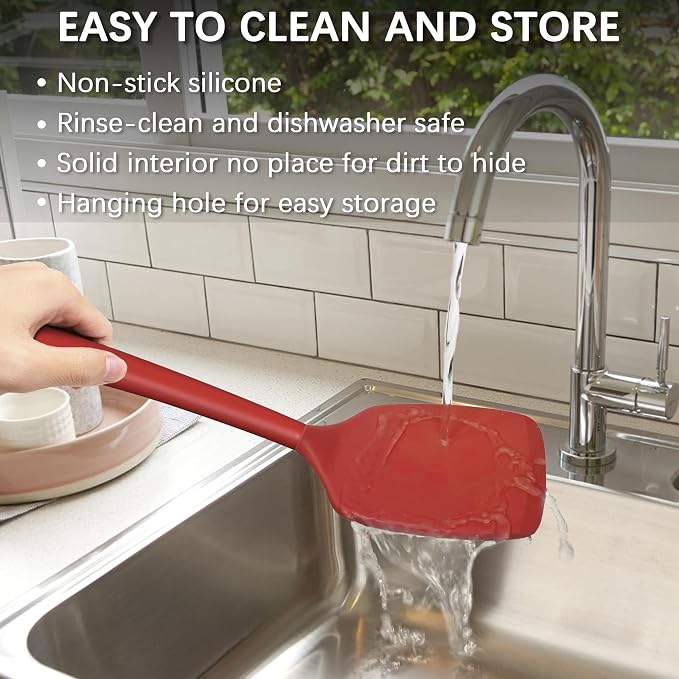 Coukre 2 Pack Silicone Spatula Set, High Heat Resistant, BPA Free Kitchen - Image 6