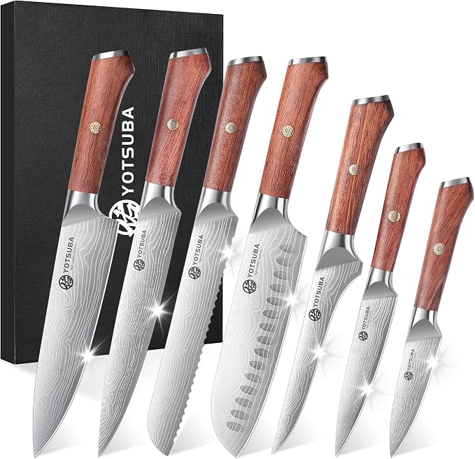 YOTSUBA 7PCS Japanese Kitchen Knife Set by ExperiencethetrueessenceofJapanesecraftsmanshipandprecisionwiththeYotsubaKnife-embodyingthespiritofJapanineveryslice