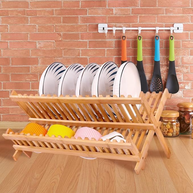 Collapsible Bamboo Dish Drying Rack - Image 3
