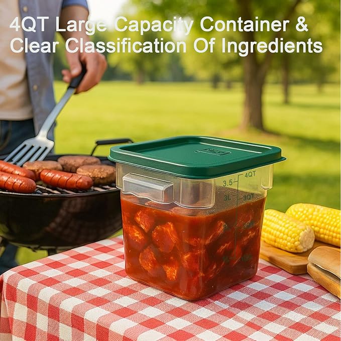 4 Pack 4QT Food Storage Containers - Image 6