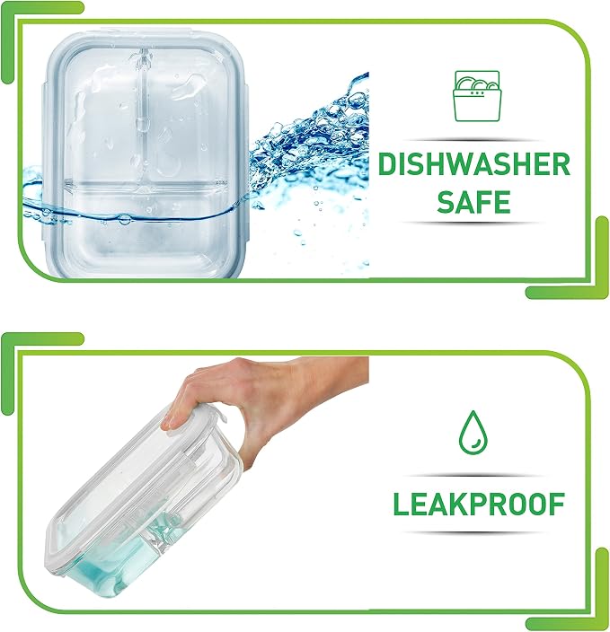 PrepNaturals 5 Pack 34 Oz Glass Meal Prep Containers - Image 5