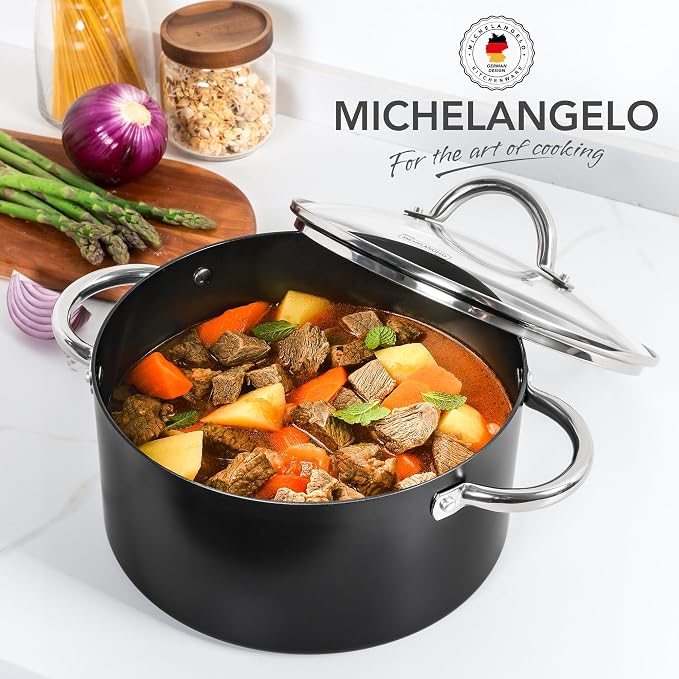 MICHELANGELO Stock Pot with Lid, Nonstick Cooking Pot, 6 Quart Soup Pot with Lid - Image 7