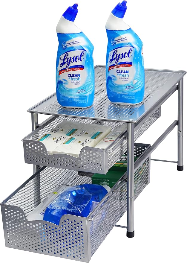 Simple Houseware Stackable 2 Tier Sliding Basket Organizer Drawer - Image 6