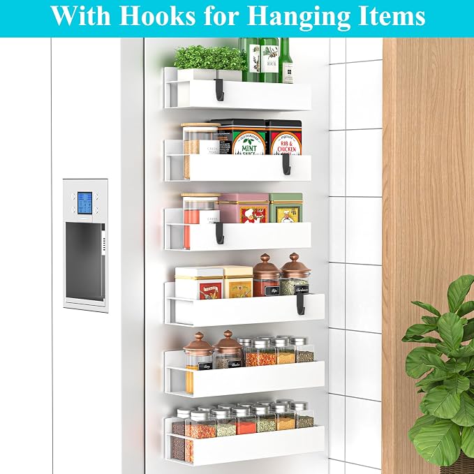 HuggieGems 6 Pack Magnetic Spice Storage Rack Organizer - Image 2