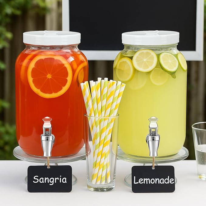 1 Gallon Large Glass Drink Dispensers - Image 4
