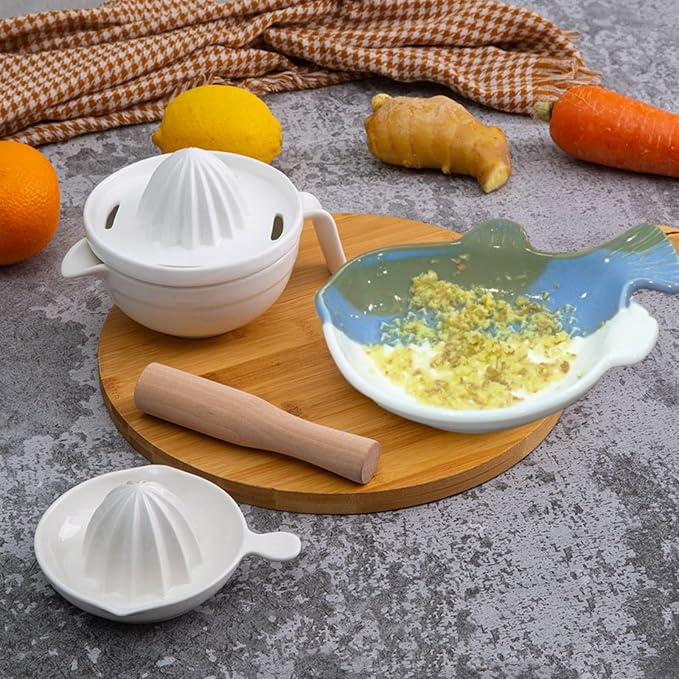 1PCS Ceramic Fish-Shaped Ginger Grater Plate - Image 6