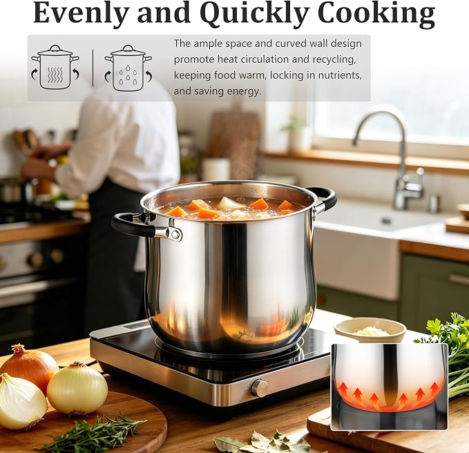 E-far 10 Quart Stock Pot, Stainless Steel Pot - Image 5