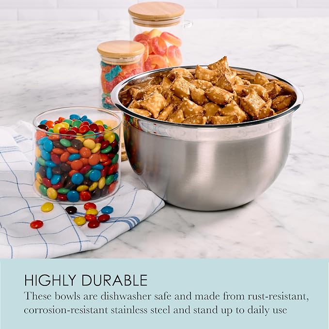 Chicago Metallic Stainless Steel Bowls, Versatile Nesting Mixing Bowls - Image 4