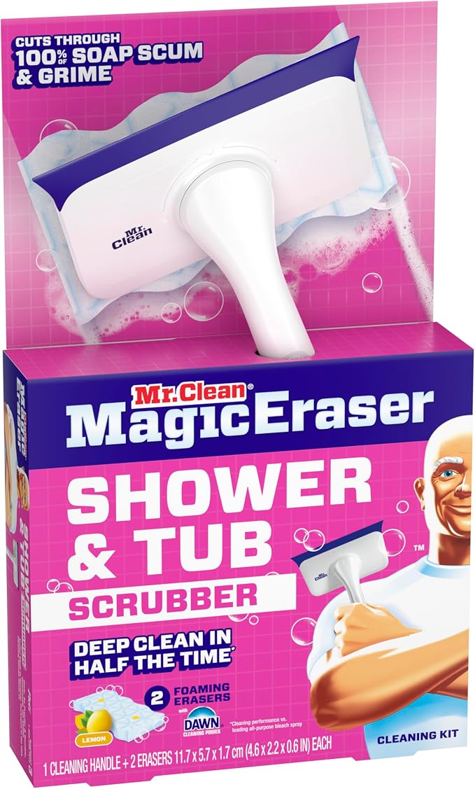 Mr. Clean Magic Eraser Shower & Tub Scrubber, Bathroom Cleaner, All in One - Image 12