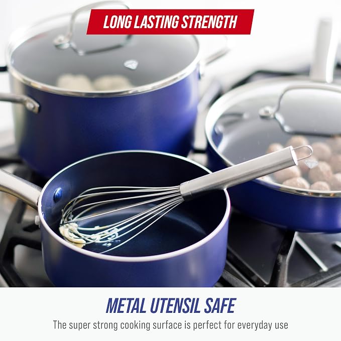 Blue Diamond 14 Piece Cookware Set, Diamond Infused PFAS & PFOA-Free Ceramic - Image 6
