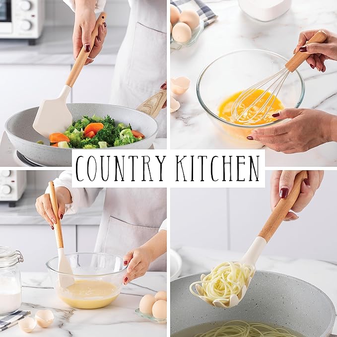 Country Kitchen Non Stick Silicone Utensil Set - Image 4