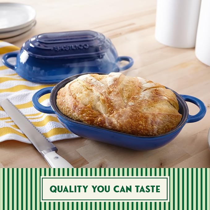 Enameled Cast Iron Bread Oven 2 Qt, Non-Stick Single Loaf Cast Iron Bread Pan - Image 7