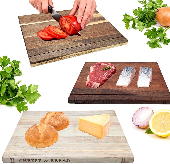 Acacia Wood Cutting Board Book Set, 3-Piece Decorative Chopping Boards - Image 5