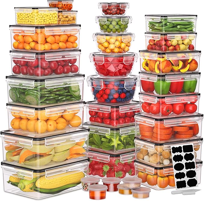 JSCARES 62 PCS Large Food Storage Containers by JSCARES