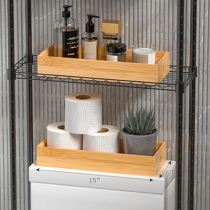 Kitchen Drawer Organizer Tray, Stackable Bamboo Deep Drawer Organizer - Image 6