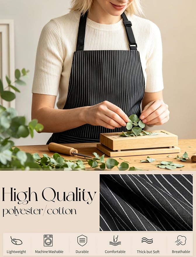 2 Pack Kitchen Cooking Aprons, Soft Aprons - Image 3