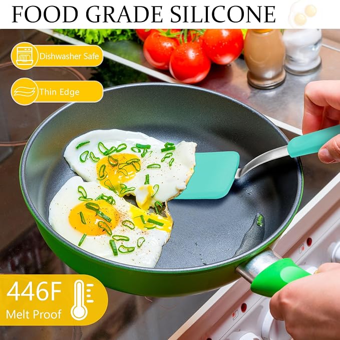 Silicone Cookie Spatula Turner 2 Pack Mini Brownie Spatula Flexible Kitchen - Image 3