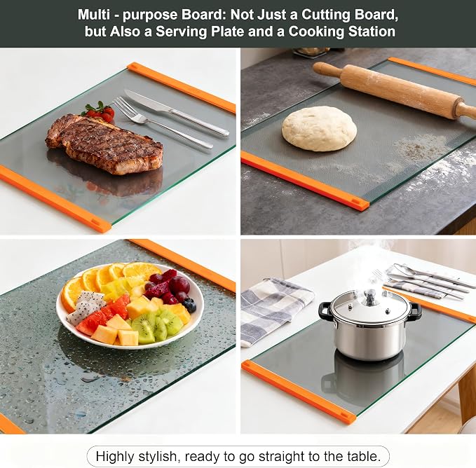 Glass Cutting Boards for Kitchen, European Grey Glass Paired - Image 7