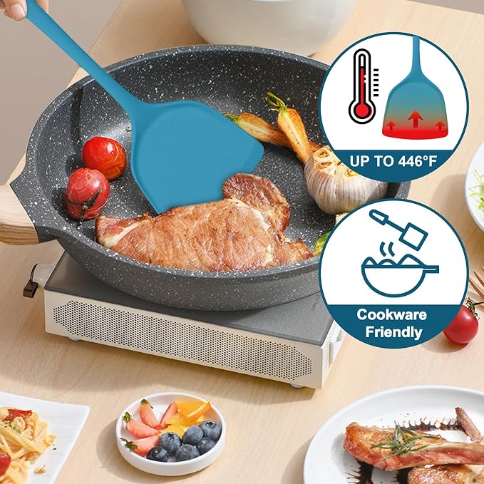 TeamFar Silicone Cooking Utensils Set, 5-Piece Heat Resistant Kitchen Utensils - Image 3