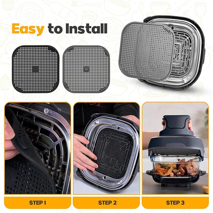 2 PCS Silicon Splatter Shield for Ninja Crispi Air Fryer Heat-Resistant Splash - Image 5