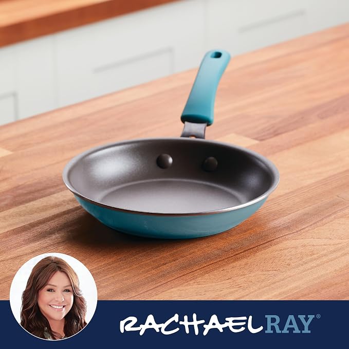 Rachael Ray Cook + Create Nonstick Frying Pan/Skillet, 8.5 Inch, Agave Blue - Image 6