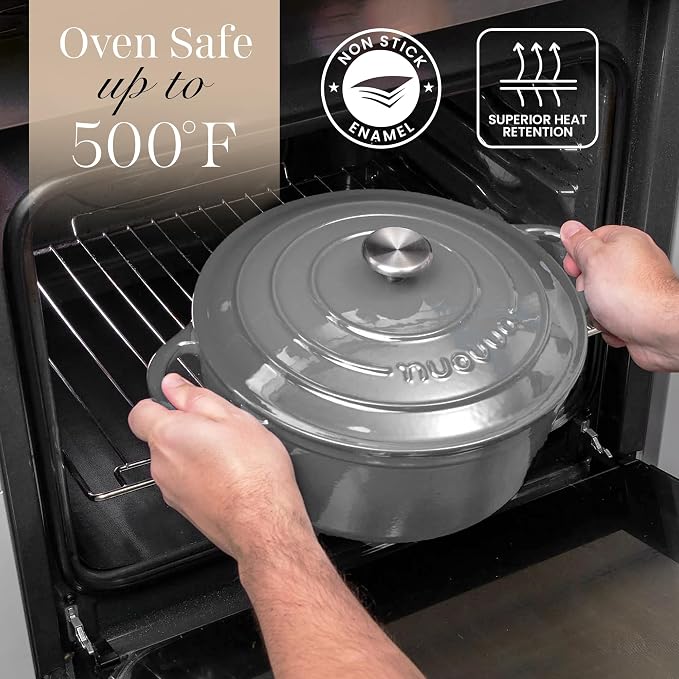 Cast Iron Dutch Oven with Lid – Non-Stick Ovenproof Enamelled Casserole Pot – - Image 5