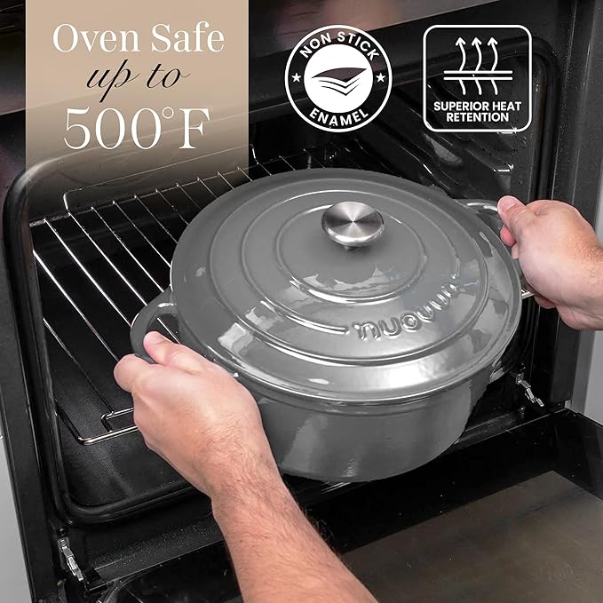 Cast Iron Dutch Oven with Lid – Non-Stick Ovenproof Enamelled Casserole Pot – - Image 5