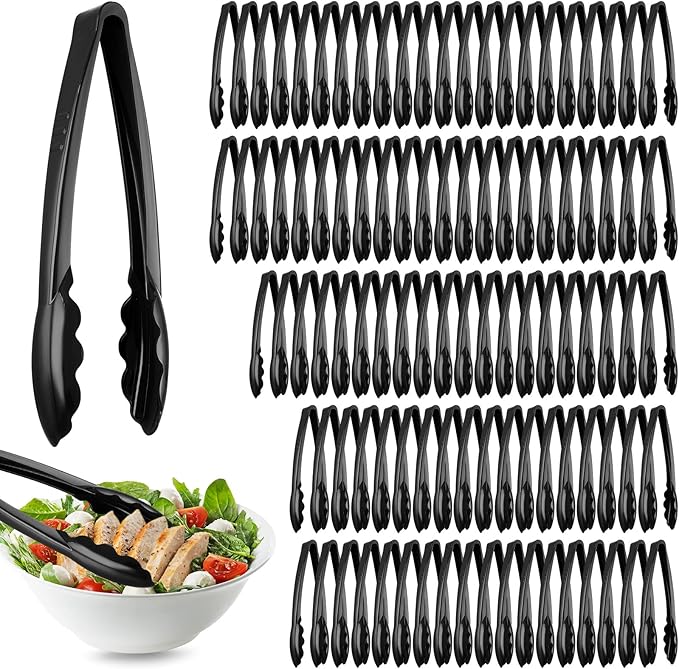 Tessco for you 100 Pcs Plastic Tongs for Serving Bulk, 9 Inch Plastic by Tessco