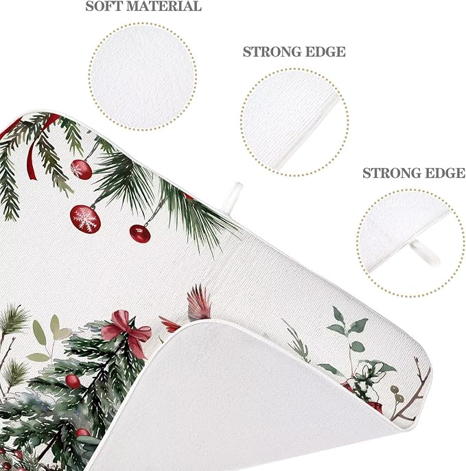 Christmas Dish Drying Mat 18 x 24 inch Winter Christmas Tree Pine Trees - Image 3