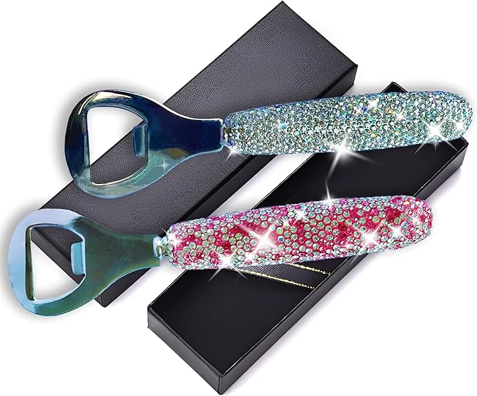 Handcrafted Silver Crystal Bling Beer Opener – Sparkle Diamond Bottle Openers - Image 6